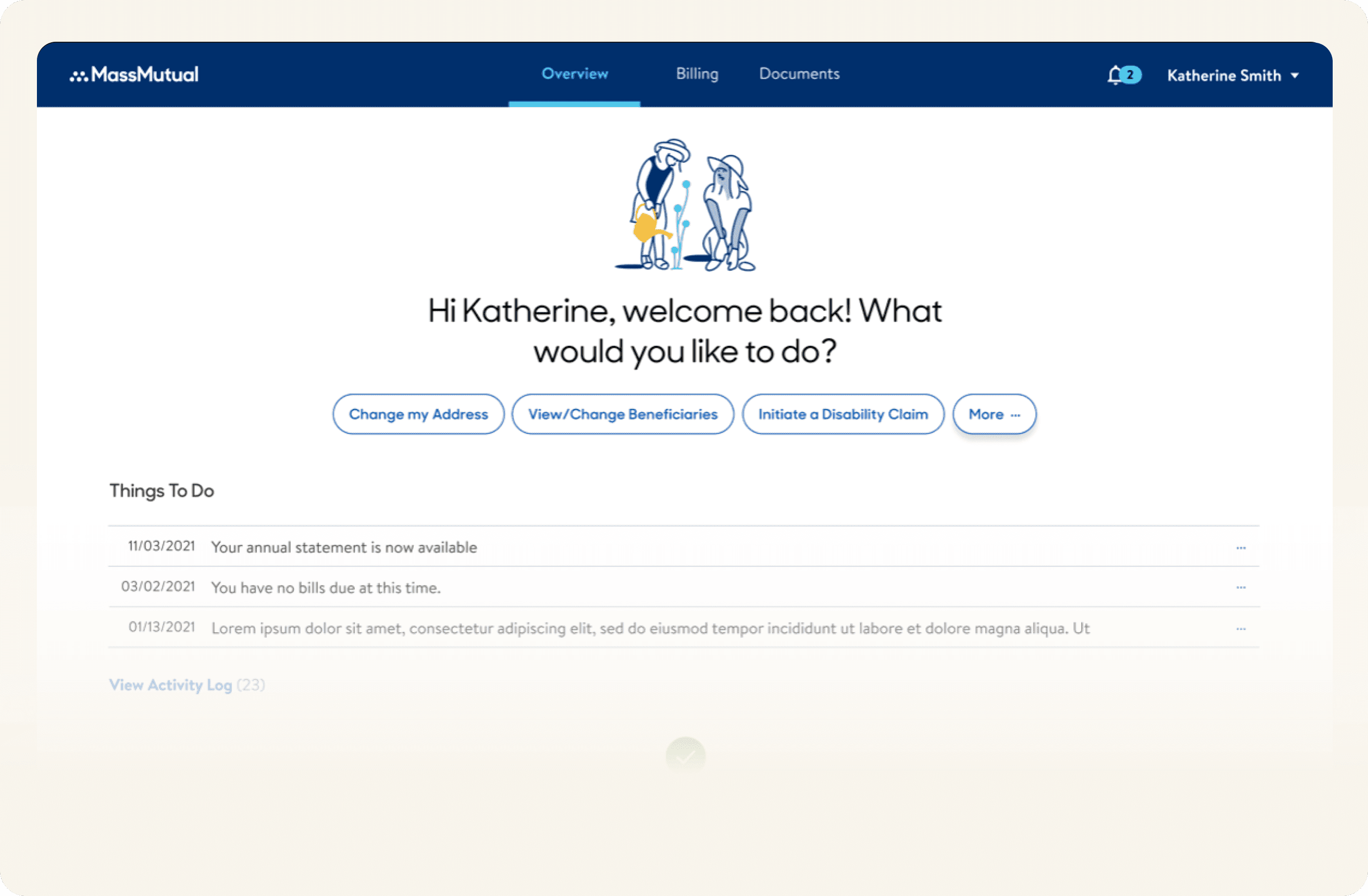 MassMutual homepage redesign hero overview